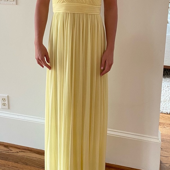 Cache yellow with large rhinestones strapless prom dress size 6 - Picture 5 of 6